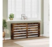vidaXL Cache-radiateur chêne fumé 175x20x82 cm bois d'ingénierie, bouchon de radiateur, cache-radiateur haut, radiateur à 852712 Marron G