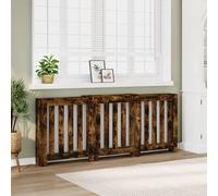 vidaXL Cache-radiateur chêne fumé 205x21,5x83,5 cm bois d'ingénierie