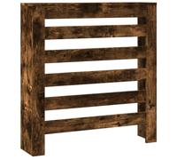 vidaXL Cache-radiateur chêne fumé 78x20x82 cm bois d'ingénierie, bouchon de radiateur, cache-radiateur haut, radiateur à profil réduit