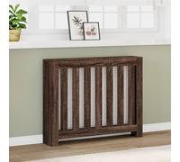 Cache radiateur - Chêne marron - Bois d'ingénierie - Design moderne - 104x20x82 cm