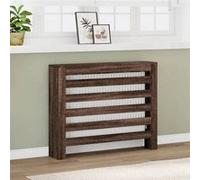 vidaXL Cache-radiateur chêne marron 104x20x82 cm bois d'ingénierie, bouchon de radiateur, cache-radiateur haut, radiateur à 852696 Marron G