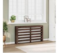 vidaXL Cache-radiateur chêne marron 149 x 20 x 82 cm - Bois d'ingénierie, étagère à lattes