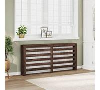 vidaXL Cache-radiateur chêne marron 175x20x82 cm bois d'ingénierie, bouchon de radiateur, cache-radiateur haut, radiateur à 852714 Marron G