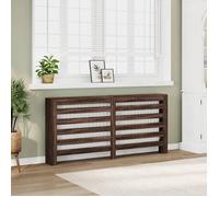 vidaXL Cache-radiateur 852714 – chêne marron, bois d'ingénierie, 175x20x82 cm, bouchon de radiateur