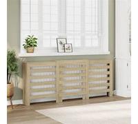 vidaXL Cache-radiateur chêne sonoma 205x21,5x83,5 cm bois d'ingénierie, bouchon de radiateur, cache-radiateur haut, 852719 Marron G