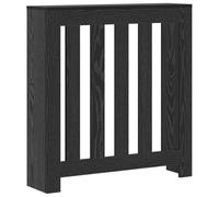 vidaXL Cache-radiateur en chêne Noir 78 x 20 x 82 cm Vertical Lattes en Bois stratifié Meuble intérieur Organiseur Maison ajout déco Accessoire Chauffage en Bois Produit Moderne