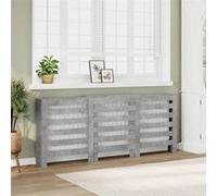 vidaXL Cache-radiateur gris béton 205x21,5x83,5 cm bois d'ingénierie, bouchon de radiateur, cache-radiateur haut, radiateur 852720 Gris G