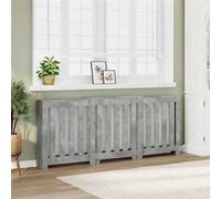 vidaXL Cache-radiateur gris béton 205x21,5x83,5 cm bois d'ingénierie, bouchon de radiateur, cache-radiateur haut, radiateur 852765 Gris G