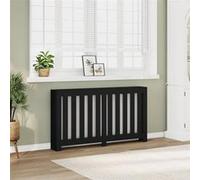 vidaXL Cache-radiateur noir 149x20x82 cm bois d'ingénierie, bouchon de radiateur, cache-radiateur haut, radiateur à profil 852745 Noir G