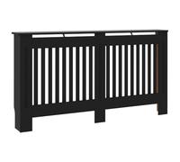 vidaXL Cache-radiateur - MDF noir - Espace de rangement pour livres et ornements