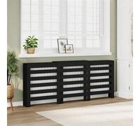 vidaXL Cache-radiateur noir 205x21,5x83,5 cm bois d'ingénierie, bouchon de radiateur, cache-radiateur haut, radiateur à 852718 Noir G