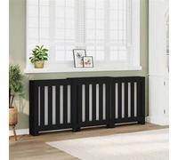 vidaXL Cache-radiateur noir 205x21,5x83,5 cm bois d'ingénierie, bouchon de radiateur, cache-radiateur haut, radiateur à 852763 Noir G