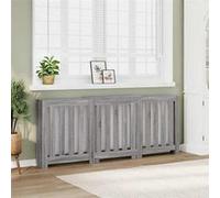vidaXL Cache-radiateur sonoma gris 205x21,5x83,5 cm bois d'ingénierie, bouchon de radiateur, cache-radiateur haut, radiateur 852767 Gris G