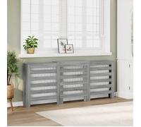 vidaXL Cache-radiateur Sonoma gris 205×21,5×83,5 cm bois d'ingénierie avec bouchon
