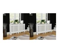 vidaXL Cache-radiateurs 2 pcs blanc MDF 152 cm