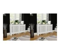 vidaXL Cache-radiateurs 2 pcs Blanc MDF 152 cm