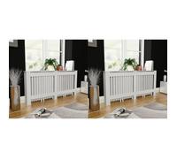 Cache-radiateurs 2 pcs Blanc MDF 172 cm
