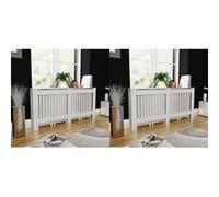 Cache-radiateurs 2 pcs Blanc MDF 172 cm