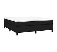 Cadre de lit sans matelas noir 180x200 cm tissu Noir
