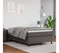 vidaXL Cadre à sommier tapissier en Cuir synthétique Gris 120 x 200 cm