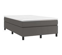 vidaXL Cadre à sommier tapissier en Cuir synthétique Gris 120 x 200 cm
