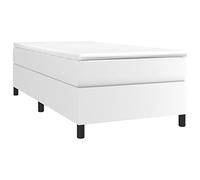 vidaXL Cadre à sommier tapissier en Similicuir Blanc 80 x 200 cm, lit, Meuble de Couchage, sommier tapissier, Cadre de lit, lit Simple, lit à sommier tapissier, Lits berceaux