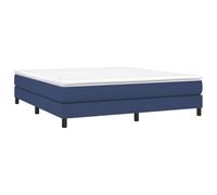 vidaXL Cadre à sommier tapissier en Tissu Bleu 180 x 200 cm, lit, Meuble de Couchage, sommier tapissier, Cadre de lit, lit Double, sommier tapissier, Lits, berceaux