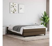 vidaXL Cadre à sommier tapissier en Tissu Marron foncé 140 x 200 cm, lit, Meuble de Couchage, sommier tapissier, Cadre de lit, lit Double, sommier tapissier, Lits, berceaux