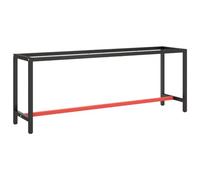 vidaXL Cadre Banc de Travail Noir Mat et Rouge Mat 210x50x79 cm Métal