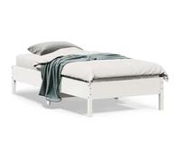 vidaXL Cadre blanc 75x190 cm pin massif sans matelas ossature compacte légère petit lit stable chambre bébé sous combles
