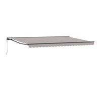 vidaXL Cadre d'auvent Gris Clair 500 × 300 cm, Auvent Rectangulaire Moderne, Rétractable, Idéal pour Jardin et Terrasse, Tissu en Polyester, Solution d'Ombre Pratique