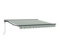vidaXL Cadre d'auvent Vert et Blanc 300 x 250 cm, Auvent Rectangulaire Moderne, Rétractable, Idéal pour Jardin et Terrasse, Tissu en Polyester, Solution d'Ombre Pratique