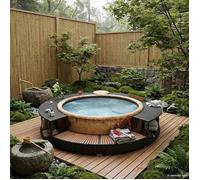 vidaXL Entourage de spa 41454 – Cadre en acier, rangement intégré, poly rattan Noir