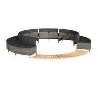 vidaXL Cadre de bain à remous gris résine tressée bois massif d'acacia, enceinte de spa, enceinte de spa de nage, habillage 3270647