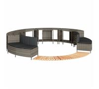 vidaXL Cadre de bain à remous gris résine tressée bois massif d'acacia, enceinte de spa, enceinte de spa de nage, habillage 3270653