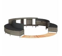 vidaXL Cadre de bain à remous gris résine tressée bois massif d'acacia, enceinte de spa, enceinte de spa de nage, habillage 3270654