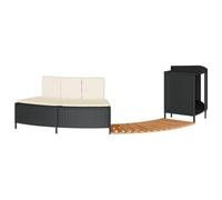 vidaXL Cadre de Bain à remous Noir résine tressée Bois Massif d'acacia, Enceinte de Bain à remous, Enceinte de Spa, Enceinte de Bain à remous extérieur