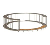 vidaXL Cadre de Bain à remous Rangement et Marche Gris résine tressée, encadrement de Spa, Enceinte de Spa extérieur, Habillage de Spa Rond