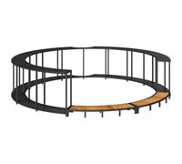 vidaXL Cadre de Bain à remous Rangement et Marche Noir résine tressée, encadrement de Spa, Enceinte de Spa extérieur, Habillage de Spa Rond