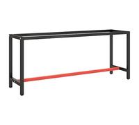 vidaXL Cadre de Banc de Travail Cadre d'Etabli Base de Table de Travail Support de Banc de Travail Noir et Rouge Mat 190x50x79 cm Métal