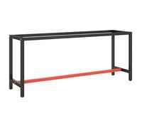 vidaXL Cadre de banc de travail Métal 190x50x79 cm Noir et rouge mat