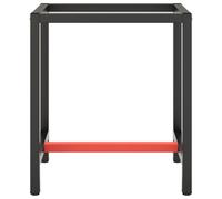 vidaXL Cadre de banc de travail Noir et rouge mat 70x50x79 cm Métal