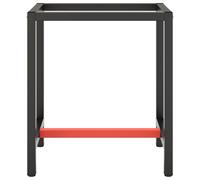 vidaXL Cadre de Banc de Travail Cadre d'Etabli Base de Table de Travail Support de Banc de Travail Noir et Rouge Mat 70x50x79 cm Métal 151449 Noir G