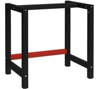 vidaXL Cadre de banc de travail Métal 80x57x79 cm Noir et rouge - Barre renforcée