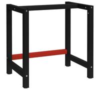Vidaxl Cadre De Banc De Travail Métal 80x57x79 Cm Noir Et Rouge Rouge