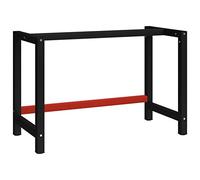 vidaXL Cadre de Banc de Travail Support de Table de Travail Pied d'Etabli Support d'Etabli Cadre de Table de Travail Métal 120x57x79 cm Noir et Rouge
