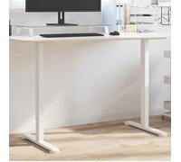 vidaXL Cadre de Bureau Debout, Pieds de Bureau avec Hauteur Réglable, Cadre de Table avec Poignée Tournante Intérieur, Blanc