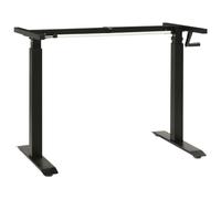 vidaXL Cadre de Bureau en Hauteur Réglable avec Manivelle Manuel Bureau Ergonomique Assis-Debout Table de Bureau à Domicile Intérieur Noir
