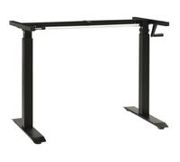 vidaXL Cadre de bureau en hauteur réglable avec manivelle manuel Noir