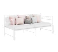 vidaXL Slaapbankframe uittrekbaar metaal wit 90x200 cm324771 Blanc G